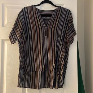 NWOT Madewell cotton Lakeline Popover shirt in Rainbow stripe